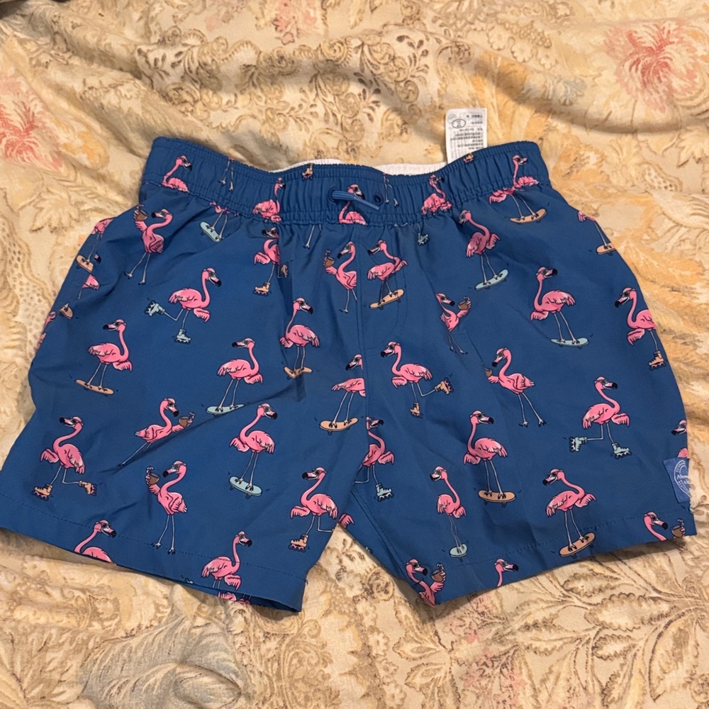 Abercrombie Kids Blue Flamingo Swim Trunks